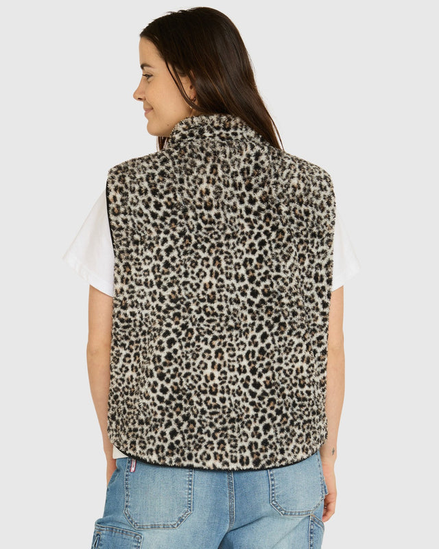 Womens Sherpa Vest | Leopard | WOMENS | TOPS | FLEECE AND HOODIES | VEST | SHERPA | DHaRCO | MTB | Image 4 of 7
