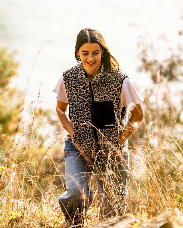Womens Sherpa Vest | Leopard | WOMENS | TOPS | FLEECE AND HOODIES | VEST | SHERPA | DHaRCO | MTB | Image 7 of 7