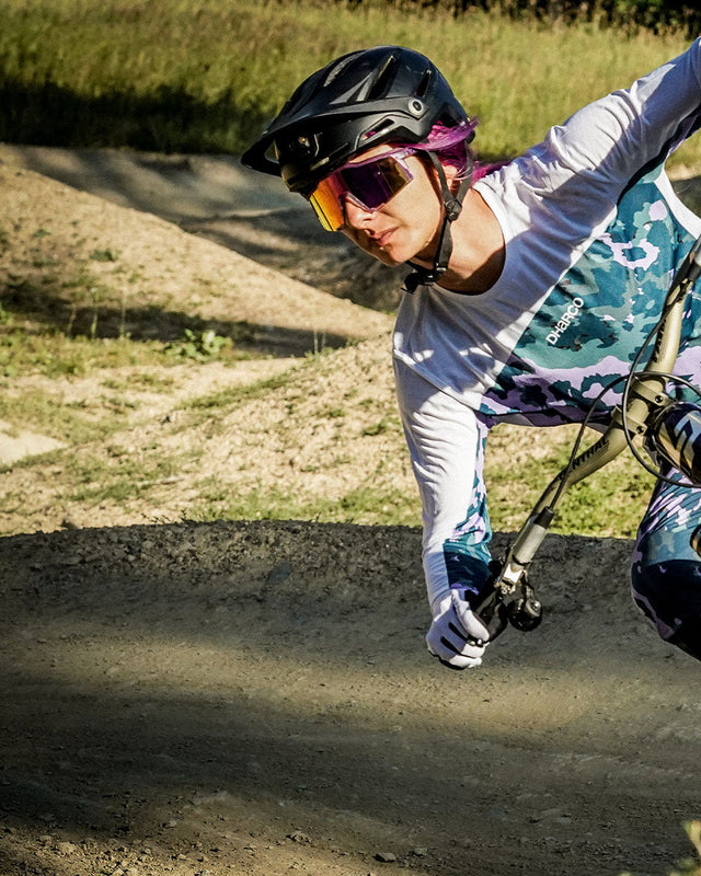 Womens Race Jersey | Isa Signature - Purple Leopard | WOMENS | TOPS | JERSEYS | LONG SLEEVES | RACE JERSEY | DHaRCO | MTB | Image 5 of 6