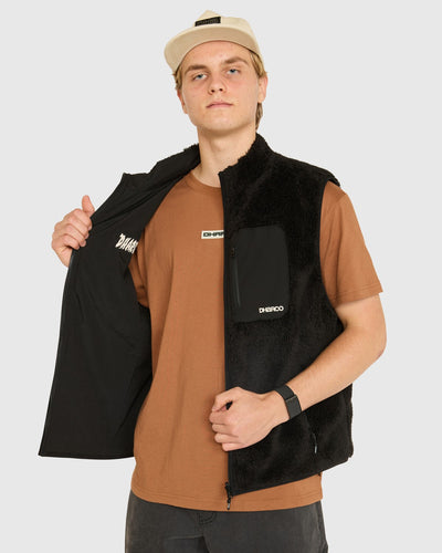Mens Sherpa Vest | Black
