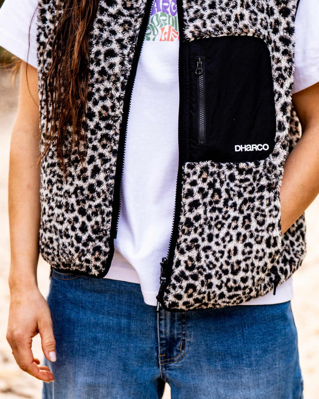 Womens Sherpa Vest | Leopard | WOMENS | TOPS | FLEECE AND HOODIES | VEST | SHERPA | DHaRCO | MTB | Image 5 of 7