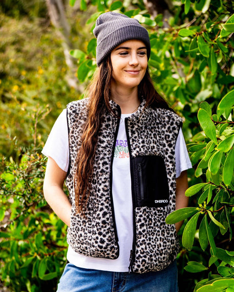 Womens Sherpa Vest | Leopard | WOMENS | TOPS | FLEECE AND HOODIES | VEST | SHERPA | DHaRCO | MTB | Image 1 of 7